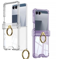 Luxury Gold Ring Transparent Phone Case For Samsung Galaxy Z Flip8 Z Flip 7 Candy Clear Anti Drop Pr