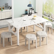 Folding table, low table, no installation, dining table, foldable rectangular dining table, househol