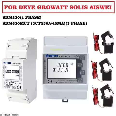 For DEYE Growatt Solis Aiswei Inverter Single Three 1 3 Phase DIN Rail Modbus RS485 Smart Energy Pow