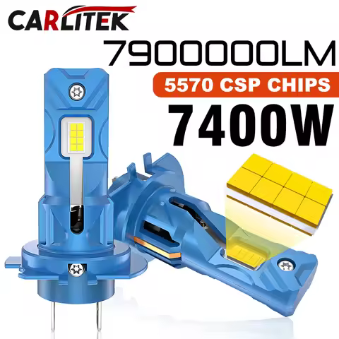 7400W Turbo 2PCS H7 LED Canbus 1:1 Mini Car Lights 5570 CSP Cut-off Line Hi/Lo Beam 12V 24V Bulbs 60