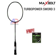 maxbolt turbopower sword 3 black raket badminton bulutangkis original - trpasangsenar