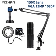 YIZHAN HDMI VGA  Digital Microscope 13MP 1080P 60FPS Camera Zoom 1-150X Lens Industrial Microscope