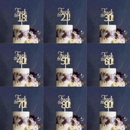 Happy Birthday Cake Topper Glitter Paper 18th 21th 30th 40th 50th 60th 70th 80th 90th Birthday Cake 