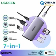 Ugreen Adapter HUB 7in1 USB TYPE C To Multi Port USB RJ45 HDMI - 50852