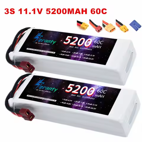 3S Lipo Battery 11.1V 5200mah 60C For RC Car Quadcopter Drone Airplane Helicopter With XT60 Deans T