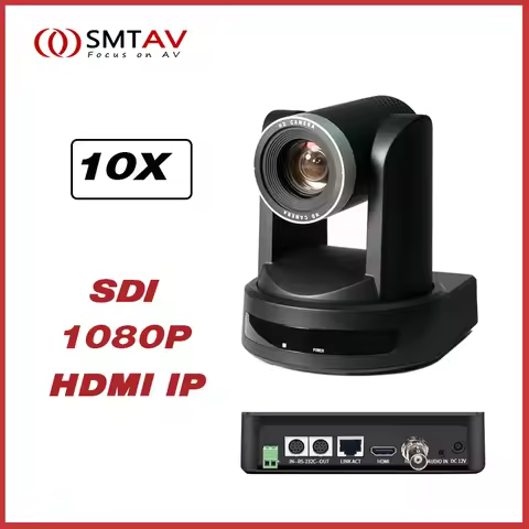 SMTAV Conference Camera SDI PTZ Camera 10X Zoom HDMI IP Live Streaming Camera for Church Business Me