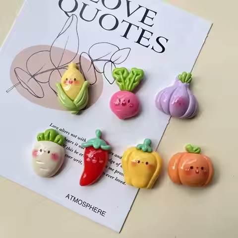 7pcs fun cartoon vegetable refrigerator stickers, personalized refrigerator decoration magnets, home