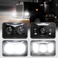 4x6 Inch Led Headlights Rectangular Headlight H4651 H4652 For Kenworth T800 W900 T600 Trucks With 4x
