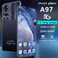 【Baru dalam kemasan asli】 ORI 5G smartphoneA97  Android 12.0 Ponsel RAM 16GB+512GB ROM Smartphone 32
