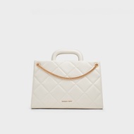 CHARLES & KElTH CK2-30271420 กระเป๋าสะพายโซ่เพชรเรียบง่ายกระเป๋าสะพายข้างผู้หญิง