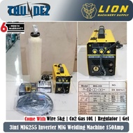 THUNDEZ MIG255 Inverter MIG/MMA Welding Machine 150Amp c/w Wire 5kg,Co2 Gas 10L,Regulator,Gel