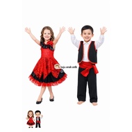 BAJUANAKUNIK SALSA DRESS COSTUME/ SPANISH COUNTRY COSTUME/ GIRLS' DRESS/