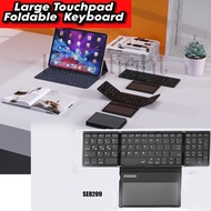Foldable Bluetooth Keyboard, Portable Full Size Folding Keyboard with Touchpad