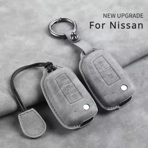 Leather Car Key Cover Car Key Case 2/3 Button for Nissan Qashqai J11 X-trail Murano Maxima Tiida Alt