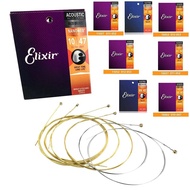 Elixir Nanoweb 11027 Coating 80/20 Bronze Acoustic Anti-Rust Acoustic Guitar Strings Custom Light 011-052