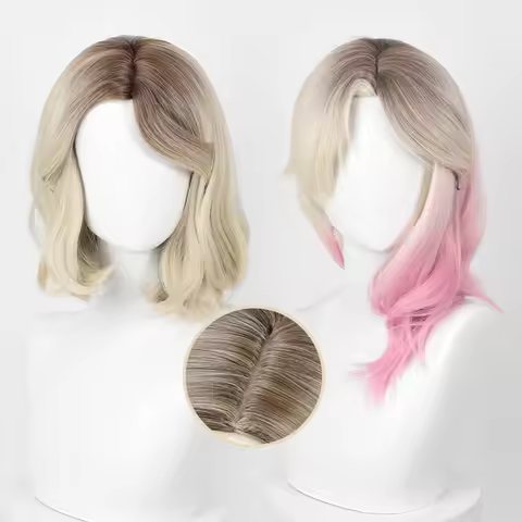 Gwen Stacy Cosplay Wig 35cm/45cm Short Gwendolyn Maxine Stacy Wigs Heat Resistant Synthetic Wigs