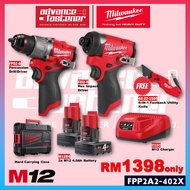 Milwaukee M12 FPP2A20-402X SA ESSENTIAL Combo ( FPD2-0 Percussion Drill / Driver 13mm &amp; FID2-0 Hex Impact Driver 1/4" )