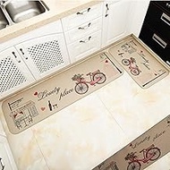 ccolorful rrope [2 PCS] Cushioned Anti-Fatigue Kitchen Rug Runner, Braided Waterproof Non-Slip Kitch