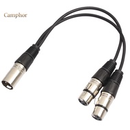 Camphor  03m XLR Y Splitter Cable 3 Pin 1 Male to 2 Female Convertor Adapter Cable