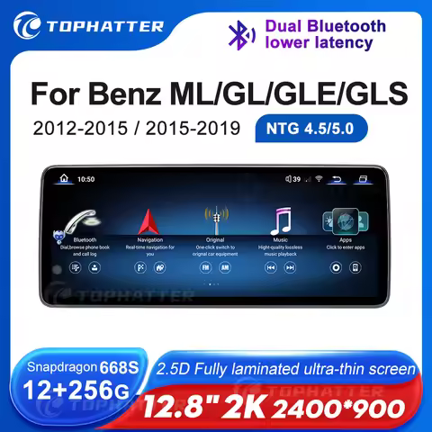 12.8 2K 2400*900 Car Radio For Mercedes Benz ML GL GLE GLS W166 X166 CarPlay Android Auto Multimedia