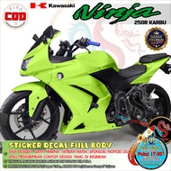 Decal Sticker Full Body Kawasaki Ninja 250 Karbu Motif Polos MD11100 Desain Bisa Custom Dekal Stiker