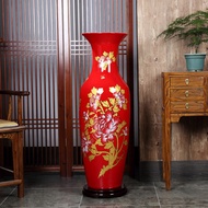 S/🌔Jingdezhen Ceramic Floor Vase Flower Arrangement Hotel Opening Wedding Housewarming Decoration Decorative Flower Vase