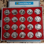 2010 - 2019 China Panda Silver Coin  .999 1oz ( 20 pcs in tray )