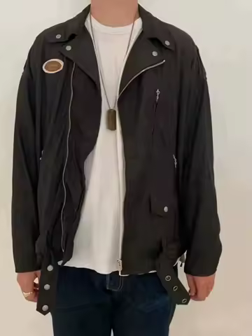 VISVIM STRABLER LIGHT JKT Nikko motorcycle jacket, mud dyed old washed jacket