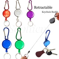Men Anti-Theft Durable Rope Loop Badge Reel Key Holder Pull Keychain Buckle Retractable Telescopic O