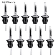 JSMY 10 pcs Stainless Steel Liquor Spirit Wine Bottle Pour Flow Pourer Spout Stopper JSS