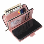 Casing for Samsung A54 A13 A12 A22 A32 A55 A52 A52s A73 5G A33 A53 A50 A50s A30s M12 Flip Cover Zipper Wallet Case Phone Holder Stand Leather TPU Silicone Bumper Card Pocket Slots