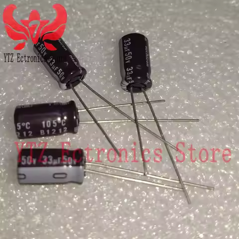 10-50PCS Pm 33uf 50v 33UF25V35V50V63V Nichicon electrolytic capacitor 105℃ 25V35V 5*11 50V63V 6*12 3