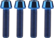 Wanyifa Titanium Ti M6 x 10 16 18 20 25 30 35 40 45 50 55 60 65mm Allen Hex Screw Socket Cap Tapered Bolt pack of 4 (M6X25mm, Blue)