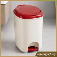 [Toolroom] 15 L Plastic Pedal Waste Bin No Assembly Required Oval Foot Pedal Trash Can Waste Bin wit
