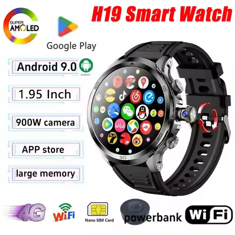 H19 4G/5G 256GB Smartwatch with Rotating Camera, 1.95-inch HD Display, SIM & WiFi Support for Indepe