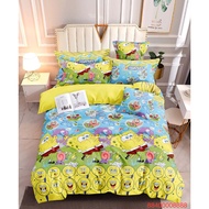 Fun Spongebob FULL GARTER BEDSHEET WITH 2 PILLOWCASE 100% Premium Canadian Cotton Affordable Price