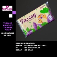 TISSUE PASCOY TRAVEL PACK 50 SHEET 2 PLY (GP-TS50)