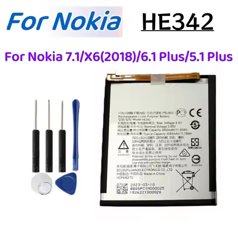 New HE342 3060mAh Replacement Battery For Nokia 7.1/ X6 2018 6.1 Plus/5.1 Plus High Quality Recharga