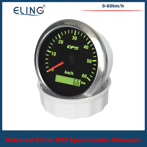 ELING 85mm GPS Speedometer 0-30km/h 0-60km/h 0-120km/h 0-200km/h with GPS Antenna 7 Colors Backlight