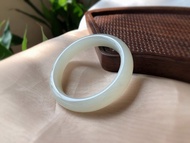 高冰晴水 青白色美玉鐲 精緻和田玉 料子冰潤細膩超有存在感