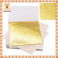 [luxiang.vn] 200 PCS Gold Sheets Gold Foil for Art Gilding Flakes Multipurpose Metal Gold Leaves Fla