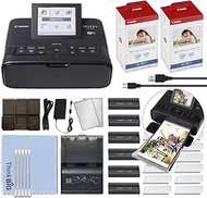 Canon SELPHY CP1300 Compact Photo Printer with WiFi + 2 KP-108 Color Ink and Paper Set Accessory Bundle (Black)