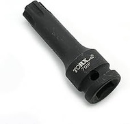 TEMO IP70 3 Inch (76 mm) Long Black Impact Torx Plus 6 Point Socket Bit 1/2 Inch (12.7 mm) Square Dr