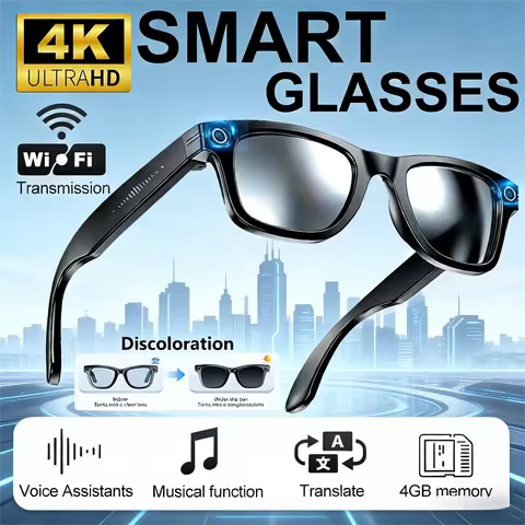 AI Smart Video Glasses with Camera and Photo Capabilities, featuring an 8MP camera, 1080P HD video r