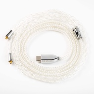 KBEAR T3 MMCX Type-c plug IEM Cable 8 Core 5N Silver Earphone Cable Ear Monitor Replacement Cable fo