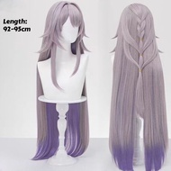 The Herta Cosplay Wig 95cm Long Straight Purple Mixed Wig Cosplay Anime Cosplay Wig Heat Resistant S