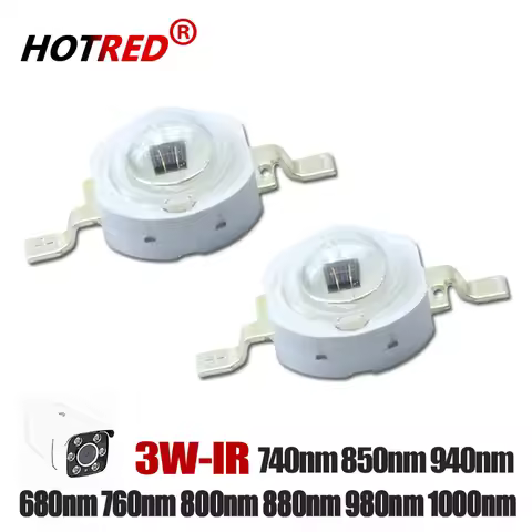 5pcs 1W 3W High Power LED IR 730nm 760nm 810nm 850nm 880nm 940nm 980nm 1050nm Chip Diode Light Lamp 