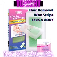 40pcs ready to use hair removal wax strips for legs and body wax kit wax paper with post waxing wipe