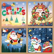 NESCIENT Merry Christmas Christmas Sticker Year 2024 Art Decal Static Sticker Santa Claus Elk Snowman Christmas Mirror Sticker Christmas Decoration