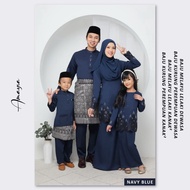 NAVY BLUE BAJU KURUNG FAMILY SEDONDON RAYA/KENDURI WARNA NAVY BLUE